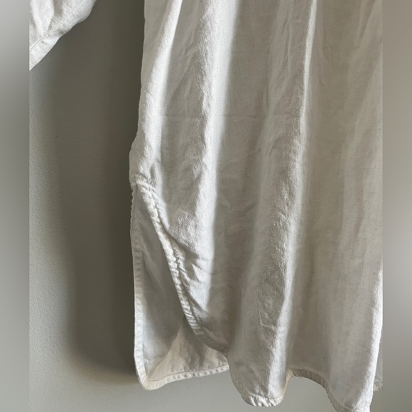 Old Navy Women’s White Collard Neck Long Slv. Linen Blend Button Up Shirt XL - Picture 7 of 9
